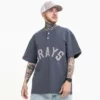 button up mens jersey t shirt with flock printing - Image 5