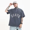 button up mens jersey t shirt with flock printing - Image 6
