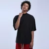 high neck drop shoulder 90s style t-shirt - Image 3