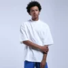 high neck drop shoulder 90s style t-shirt - Image 8