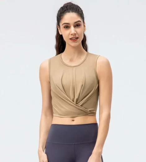 Tie back lightweight sport tank top with your own design