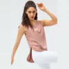 Women split hem sports tank top - Image 7
