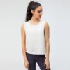 Burnout slub cotton tank top with stepped splitted hem - Image 10