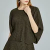 Woman crinklely pleated t-shirt blouse top manufacturer - Image 6