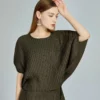 Woman crinklely pleated t-shirt blouse top manufacturer - Image 3