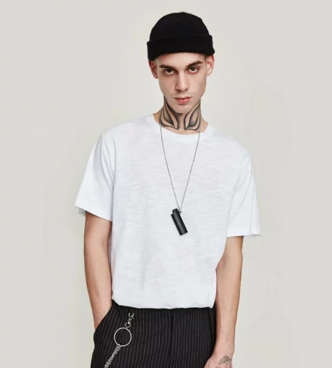 Plain blank white slub cotton t shirt