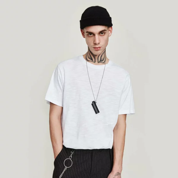 Plain blank white slub cotton t shirt