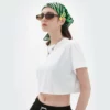 Blank white short sleeve crop top women - Image 6