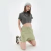 Blank white short sleeve crop top women - Image 9