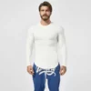 Custom long sleeve slim fit curved hem t shirt for man - Image 4