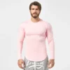 Custom long sleeve slim fit curved hem t shirt for man - Image 5