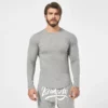 Custom long sleeve slim fit curved hem t shirt for man - Image 12