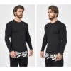 Custom long sleeve slim fit curved hem t shirt for man - Image 7