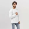 Long sleeve plain white fitness t shirt man - Image 7
