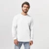 Long sleeve plain white fitness t shirt man - Image 3