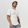 Mens slim fit curved hem gym t shirt wholesale - Image 7