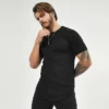 Mens slim fit curved hem gym t shirt wholesale - Image 5
