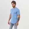 Mens slim fit curved hem gym t shirt wholesale - Image 8