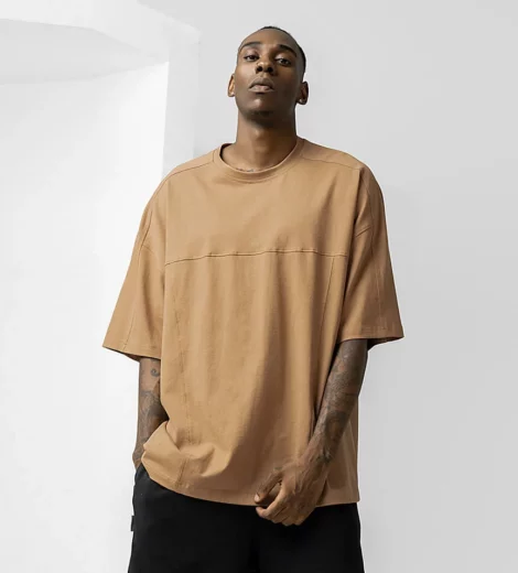 100% cotton drop shoulder t shirt for man