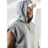 French terry cap sleeve pullover with hood - Image 5