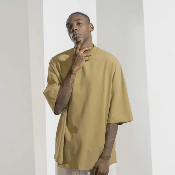 Turtle neck mens cotton t shirt wholesale