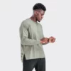 Loose fit stepped hem long sleeve t shirt wholesale - Image 2
