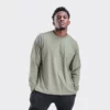 Loose fit stepped hem long sleeve t shirt wholesale - Image 3