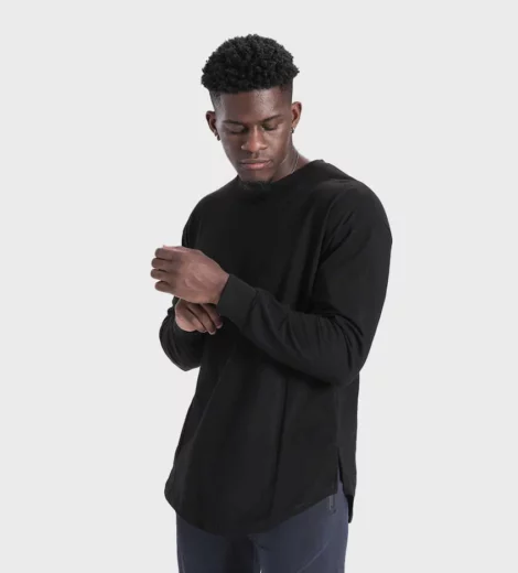 Curved hem extra long t shirt for man