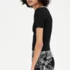 Custom ribbed scoop u neck womens t shirt bulk - Image 3