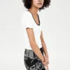 Custom ribbed scoop u neck womens t shirt bulk - Image 6