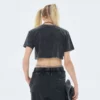 Vintage wash ripped cropped t shirt for woman - Image 6