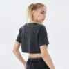 Vintage wash ripped cropped t shirt for woman - Image 7