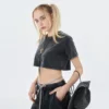 Vintage wash ripped cropped t shirt for woman - Image 3