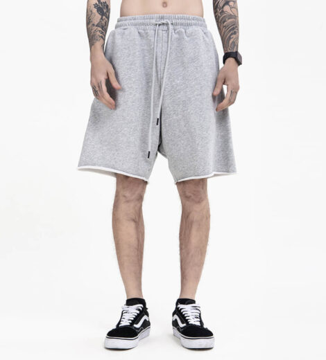 Raw edge oem custom french terry sweat shorts