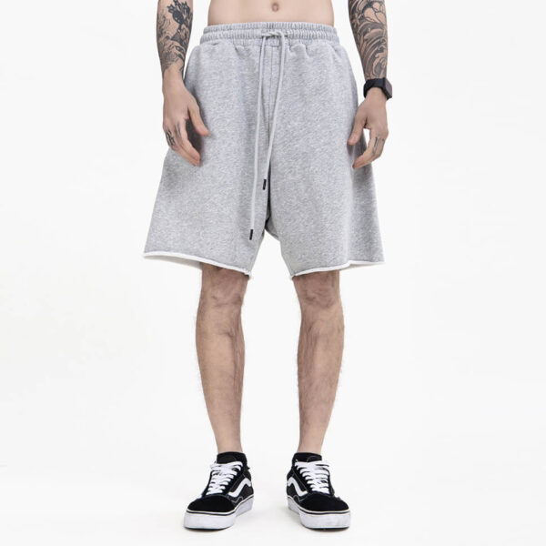 Raw edge oem custom french terry sweat shorts