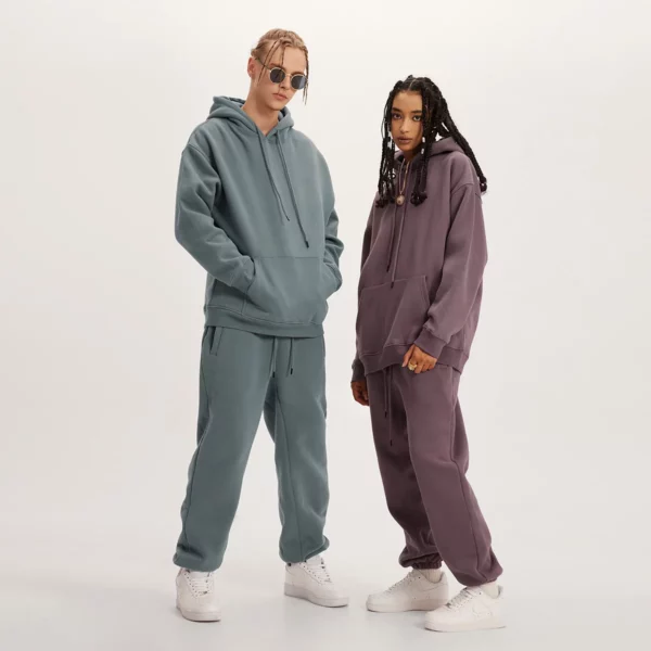 Unisex oversized couple french terry tracksuit wholesale