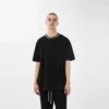 Mens boxy t shirt with custom logo knitted collar - Image 4