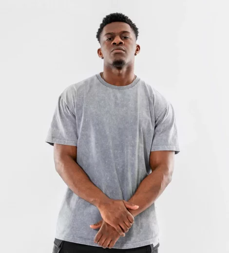 mens stone wash t shirt with custom logo