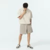unisex oversized raw edge short sleeve hoodie - Image 4