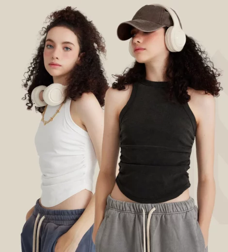 womens curved hem cropped baby tee tank top