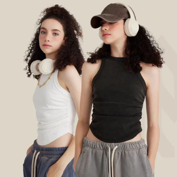 womens curved hem cropped baby tee tank top