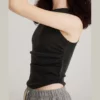 womens curved hem cropped baby tee tank top - Image 7