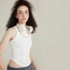 womens curved hem cropped baby tee tank top - Image 5