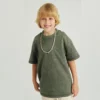 Children vintage stone washing t-shirt with shorts lounge set streetwear - Image 5