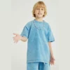 Children vintage stone washing t-shirt with shorts lounge set streetwear - Image 7