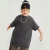 Children vintage stone washing t-shirt with shorts lounge set streetwear - Image 8