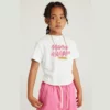 Girl’s organic cotton cropped top t-shirt wholesale - Image 2