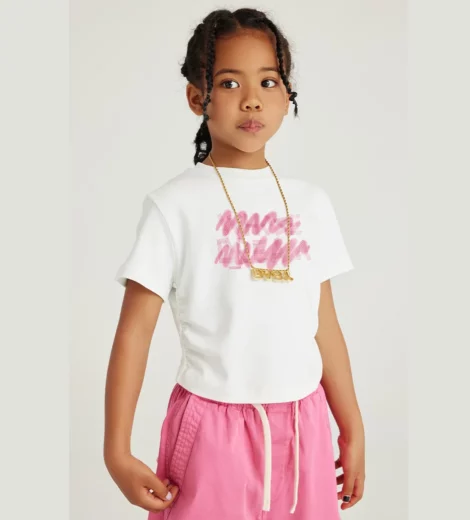 Girl’s organic cotton cropped top t-shirt wholesale