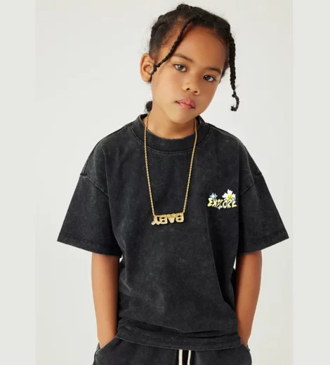 Kids vintage acid washing t-shirt streetwear