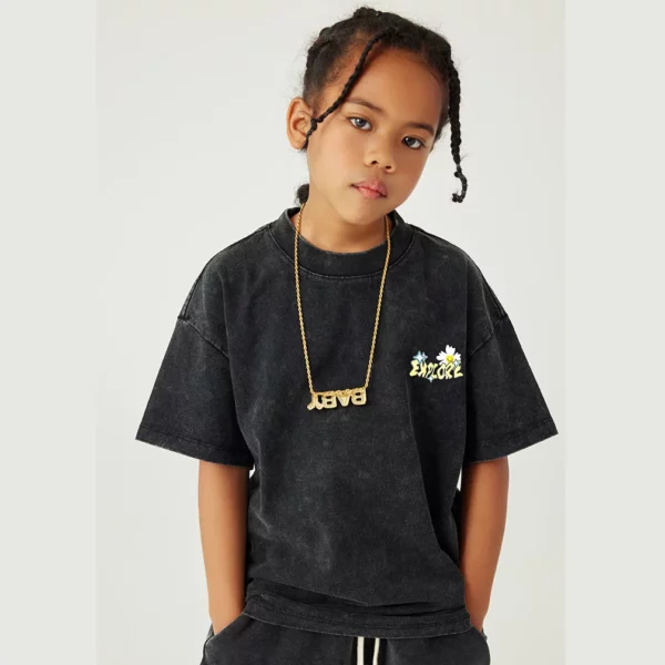Kids vintage acid washing t-shirt streetwear